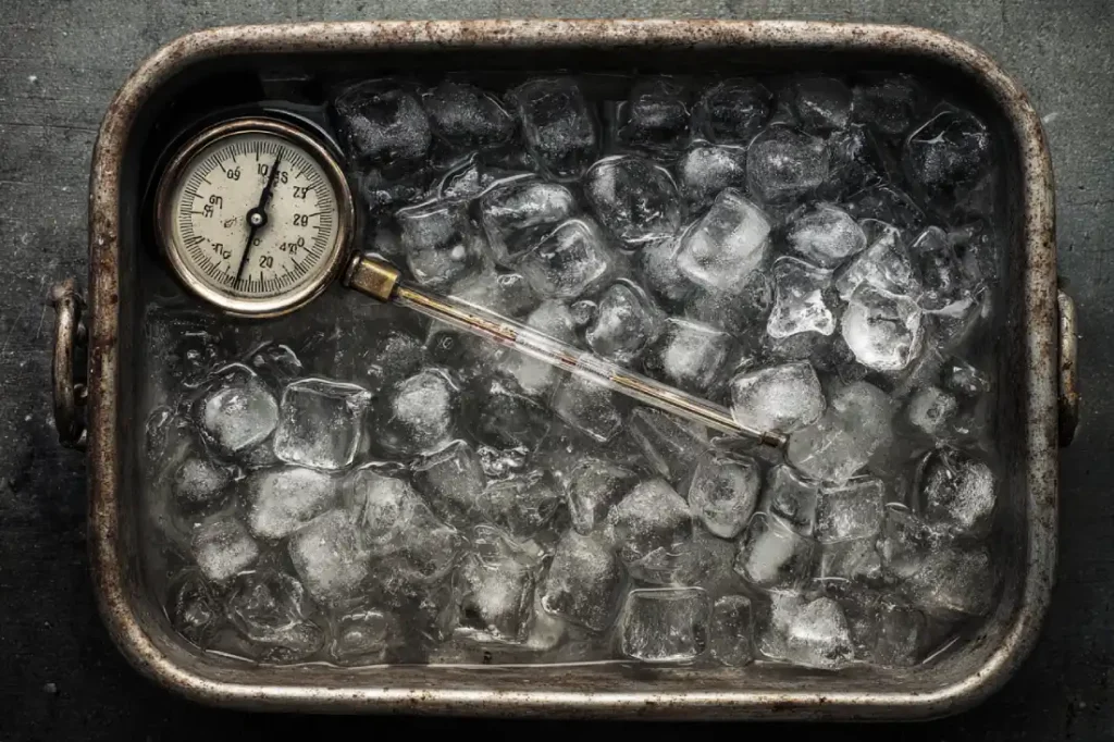 metal tub filled with ice and water