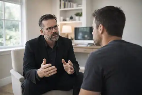 Gary reviewing scan results with a client