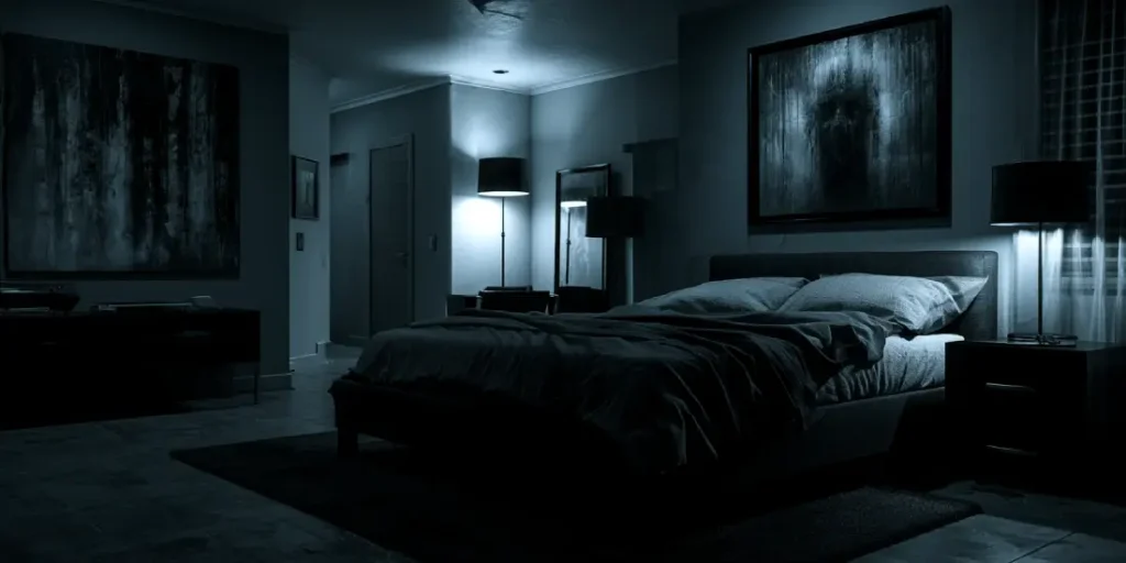 Bedroom set up to protect deep sleep, with phone kept away from the bed